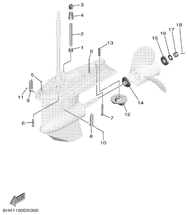 Yamaha F80DET, F100FET LOWER CASING & DRIVE 2 parts diagram